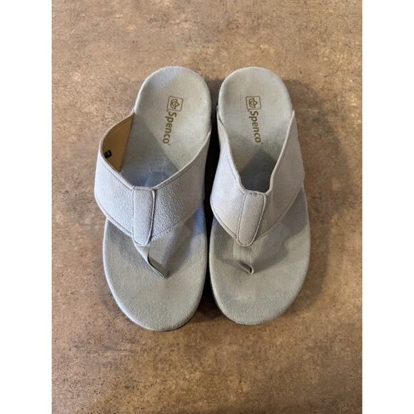 Spenco Women’s Hampton Gray Suede Orthotic Slip On Thong Sandals Size US 8 - Picture 2 of 6